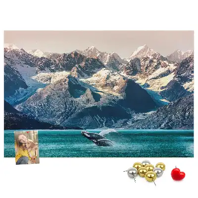Printed Cork Memo Board Whale