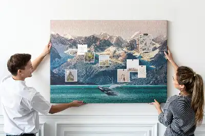 Printed Cork Memo Board Whale