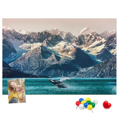 Printed Cork Memo Board Whale