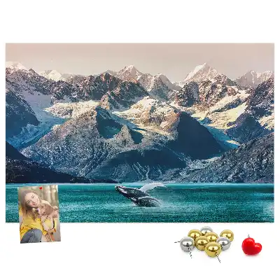 Printed Cork Memo Board Whale water