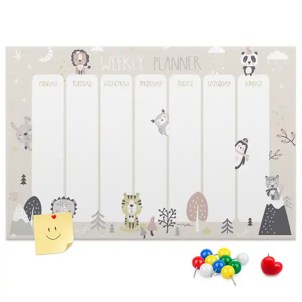 Weekly planner cork memo board