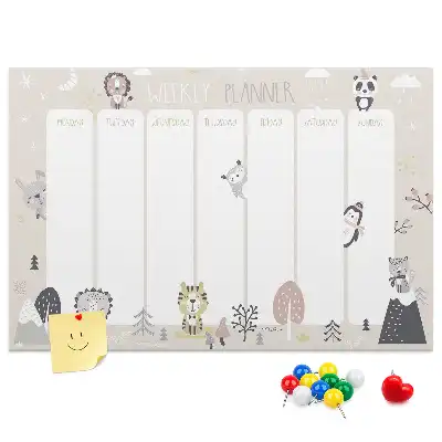 Weekly planner cork memo board