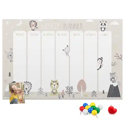 Weekly planner cork memo board