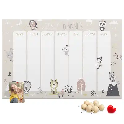 Weekly planner cork memo board