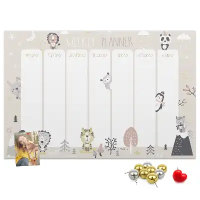 Weekly planner cork memo board