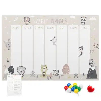 Weekly planner cork memo board
