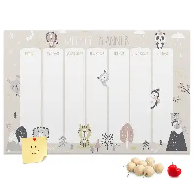 Weekly planner cork memo board