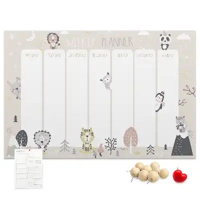 Weekly planner cork memo board