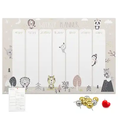 Weekly planner cork memo board