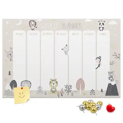 Weekly planner cork memo board