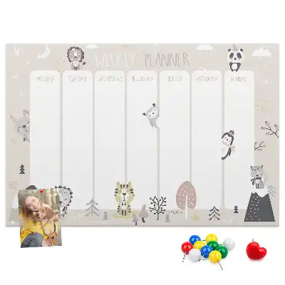 Weekly planner cork memo board