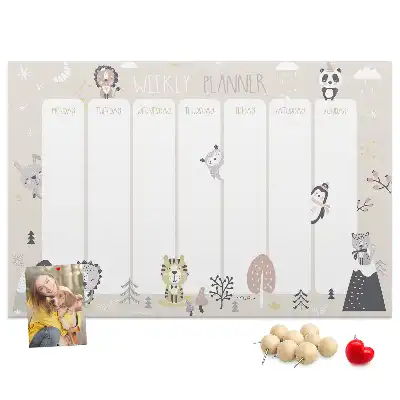 Weekly planner cork memo board