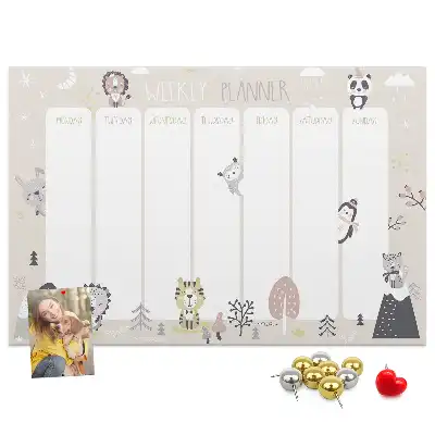 Weekly planner cork memo board