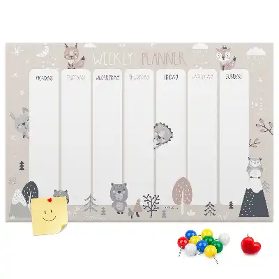 Printed Animal Themed Cork Planner Board