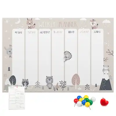 Printed Animal Themed Cork Planner Board
