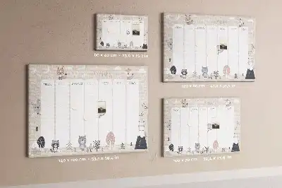 Printed Animal Themed Cork Planner Board
