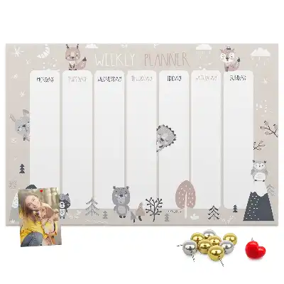 Printed Animal Themed Cork Planner Board