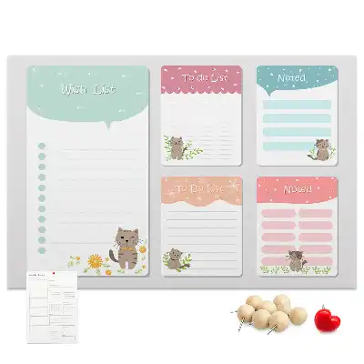 Printed Cork Memo Board Wishlist