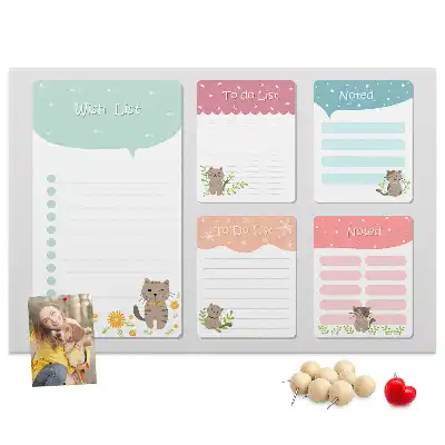 Printed Cork Memo Board Wishlist