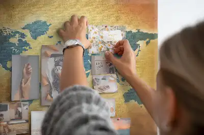 Old world map cork memo board