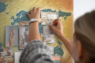 Old world map cork memo board
