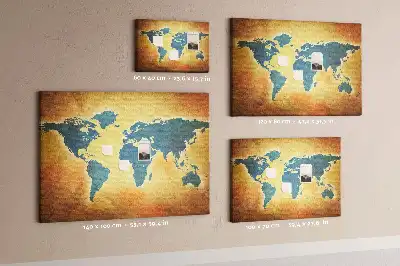 Old world map cork memo board