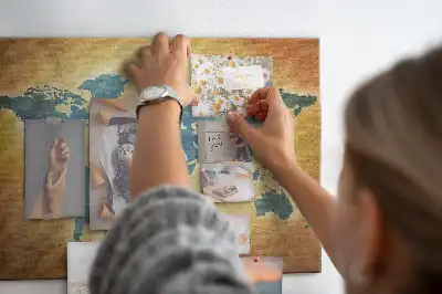 Old world map cork memo board