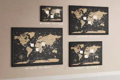 Printed Cork Memo Board Vintage world map