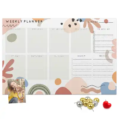 Printed Cork Board Full week planner