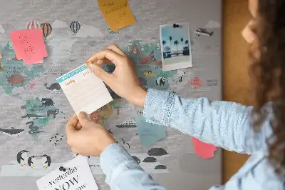 Cartoon Map Printed Cork Memo Board
