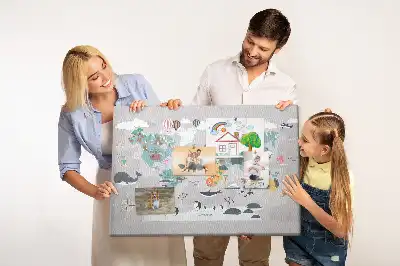 Cartoon Map Printed Cork Memo Board