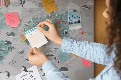 Cartoon Map Printed Cork Memo Board