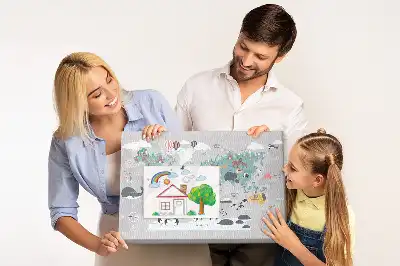 Cartoon Map Printed Cork Memo Board
