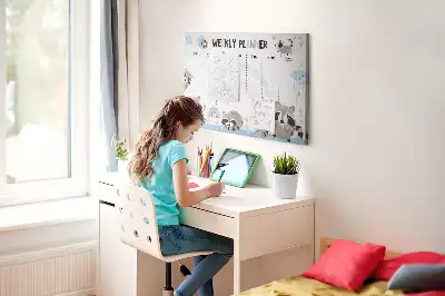 Cork Weekly Planner Memo Board for Kids