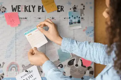 Cork Weekly Planner Memo Board for Kids