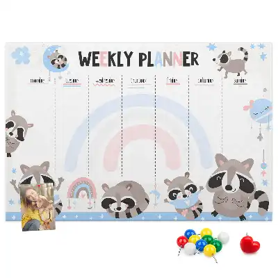 Cork Weekly Planner Memo Board for Kids