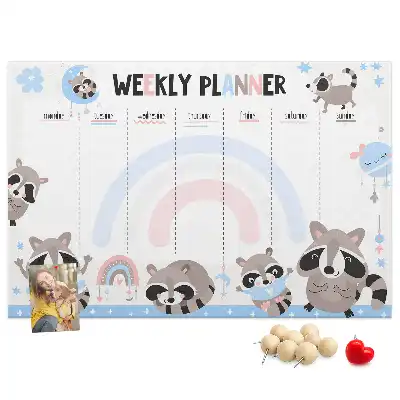 Cork Weekly Planner Memo Board for Kids