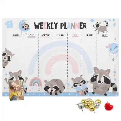 Cork Weekly Planner Memo Board for Kids
