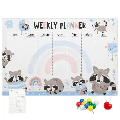 Cork Weekly Planner Memo Board for Kids