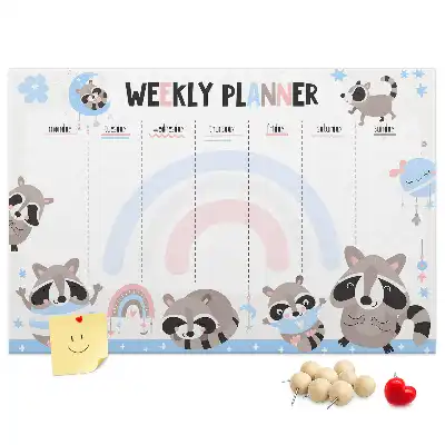 Cork Weekly Planner Memo Board for Kids