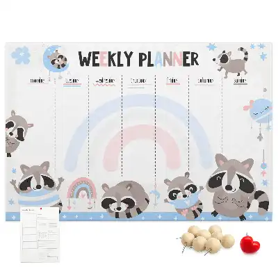 Cork Weekly Planner Memo Board for Kids