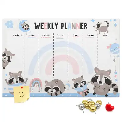 Cork Weekly Planner Memo Board for Kids