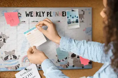 Cork Weekly Planner Memo Board for Kids