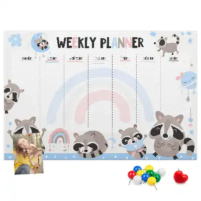 Cork Weekly Planner Memo Board for Kids