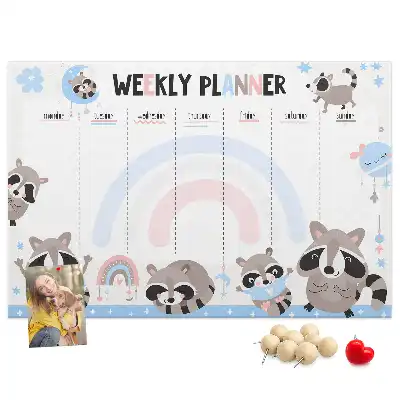 Cork Weekly Planner Memo Board for Kids