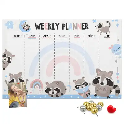 Cork Weekly Planner Memo Board for Kids