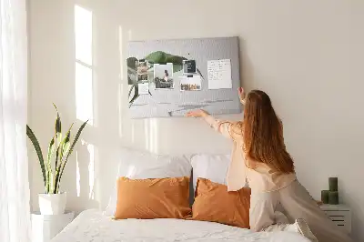 Abstract leaves printed cork board