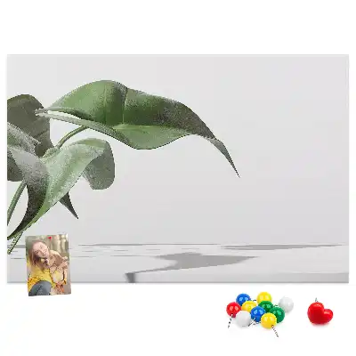 Abstract leaves printed cork board