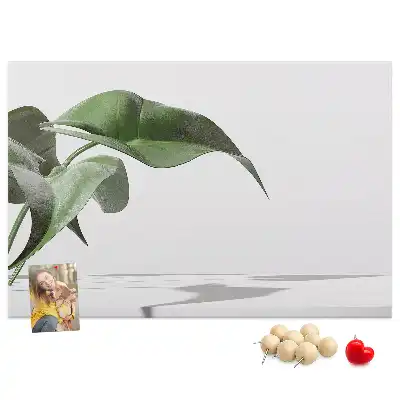 Abstract leaves printed cork board