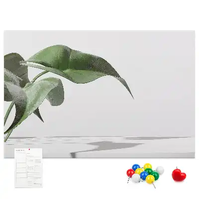 Abstract leaves printed cork board